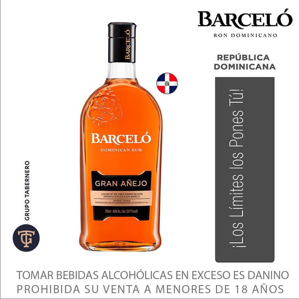 BARCELO - Ron Barcelo Gran Añejo Botella 750 mL