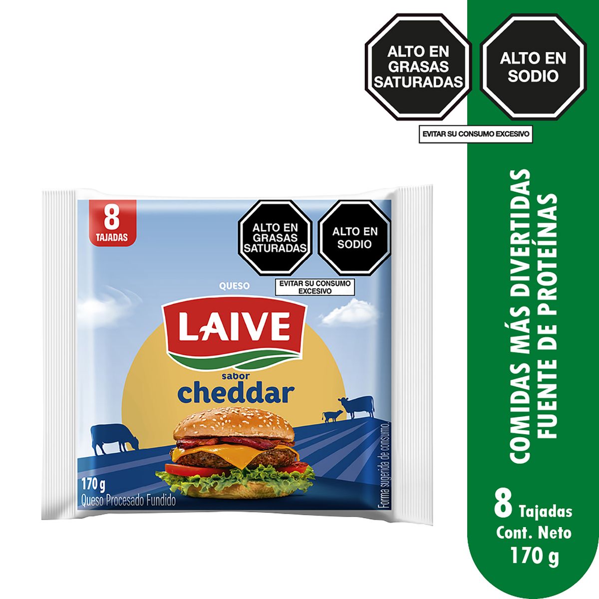 LAIVE - Queso Fundido Laive en Tajadas Empaque 8 Und
