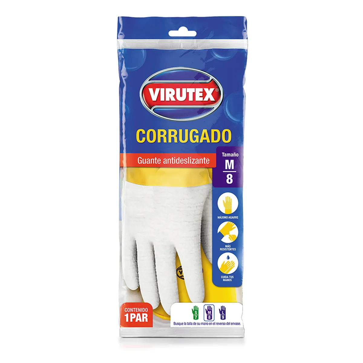 VIRUTEX - Guantes Virutex Corrugado Clásico Talla M