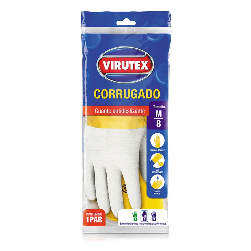 VIRUTEX - Guantes Virutex Corrugado Clásica Talla M