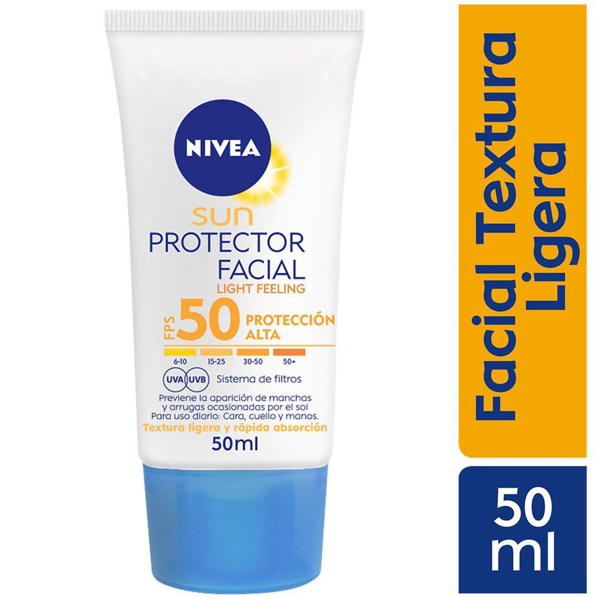 NIVEA - Protector Solar Facial Nivea Light FPS50 Envase 50 mL