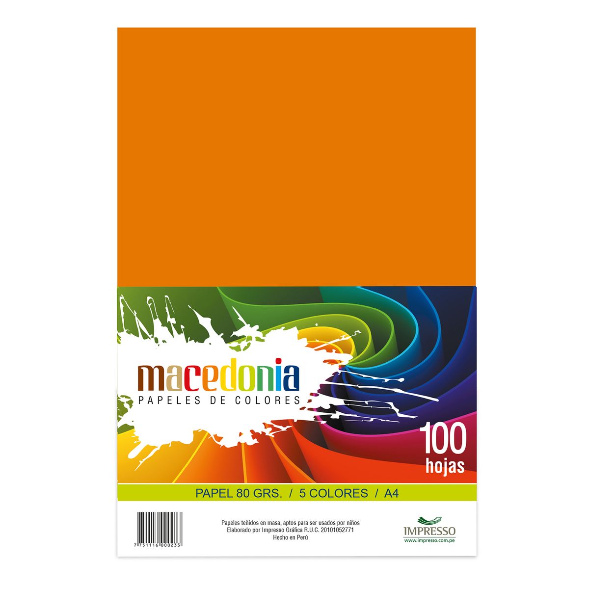 KIMBERLY - Hojas Arcoíris Macedonia 80 g A4 100 Hojas