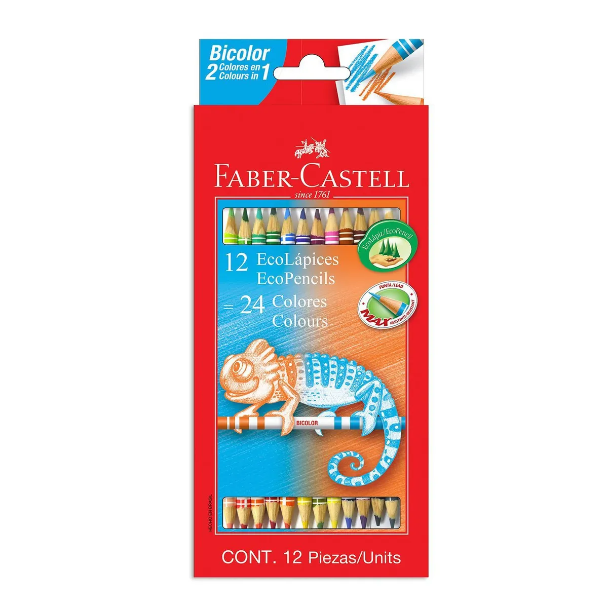 FABER CASTELL - Colores Bicolor Faber Castell Ecológico Caja 12 Und