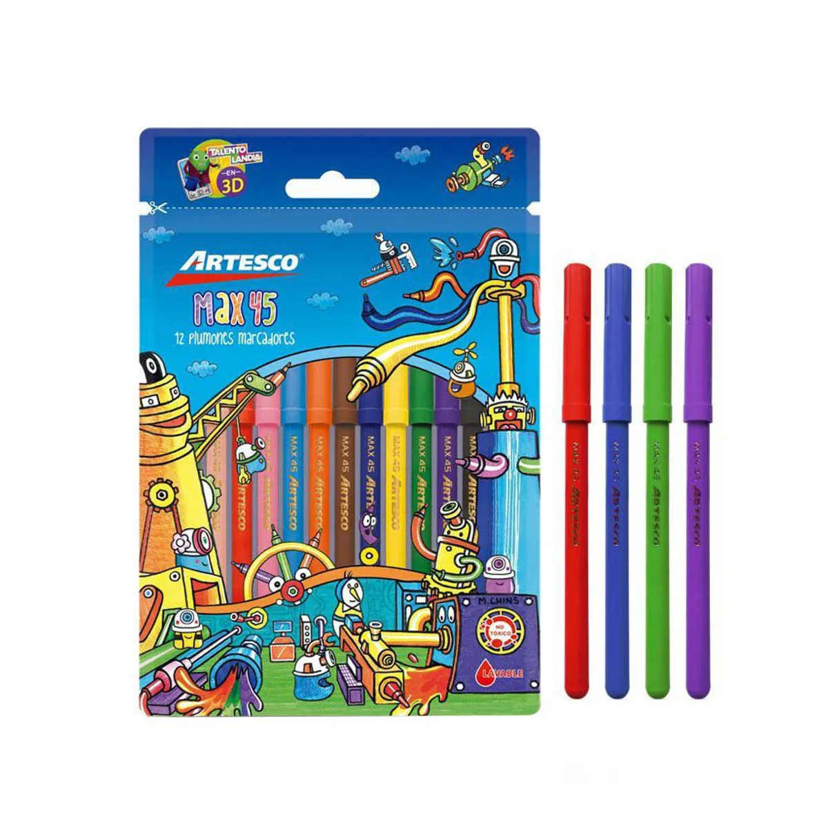 ARTESCO - Plumones Artesco Delgados Max 45 Empaque 12 Und