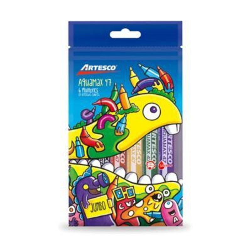 ARTESCO - PLUMONES GRUESOS x 6 un AQUAMAX 47