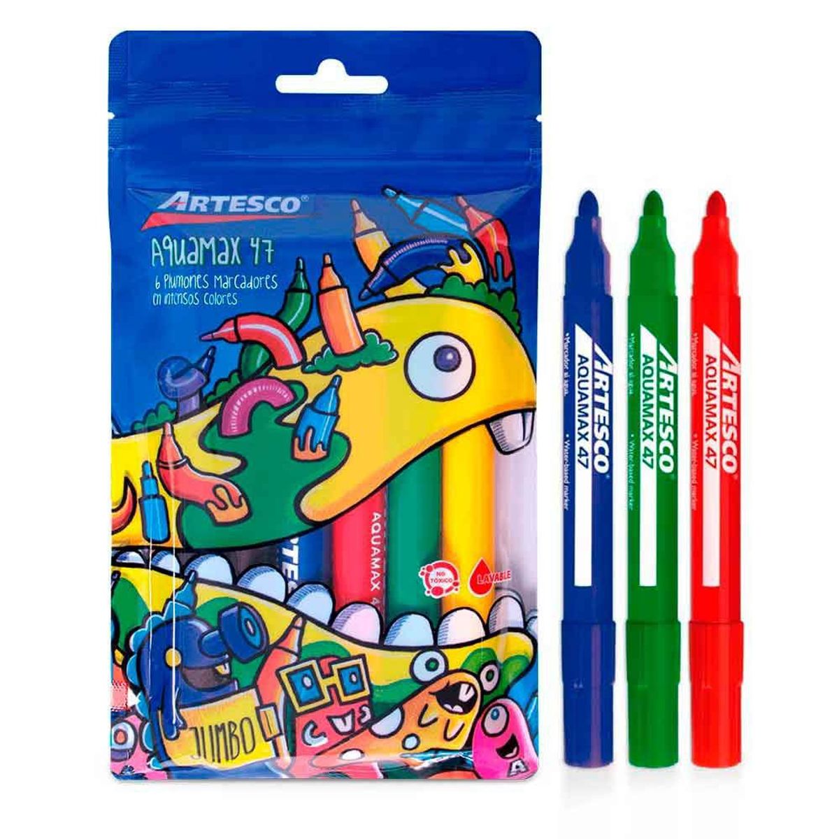 ARTESCO - Plumones Artesco Gruesos Aquamax 47 Empaque 6 Und