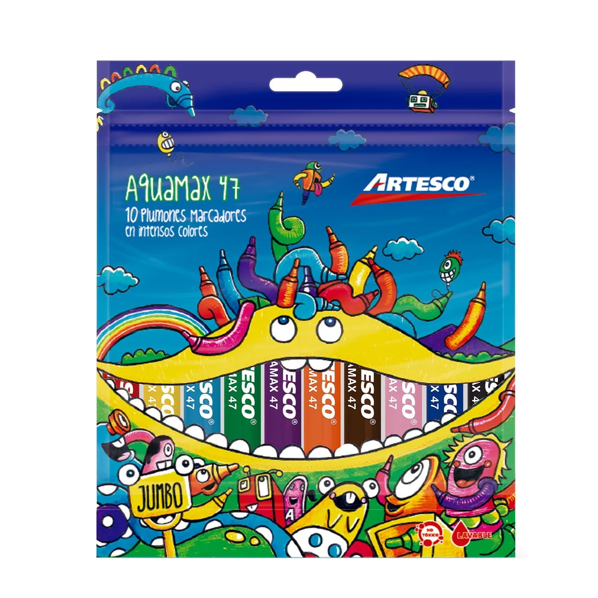 ARTESCO - Plumones Artesco Gruesos Aquamax 47 Empaque 10 Und