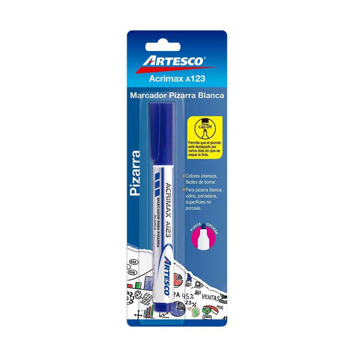 ARTESCO - Plumón Para Pizarra Artesco Acrimax A123 Color Azul