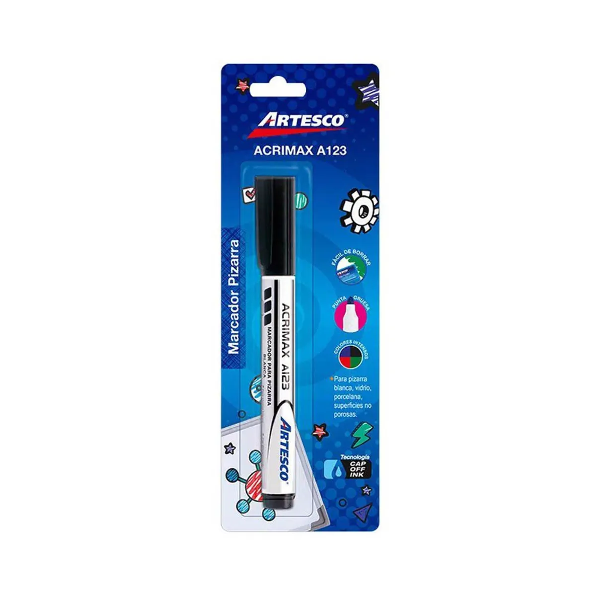 ARTESCO - Plumón Para Pizarra Artesco Acrimax A123 Color Negro