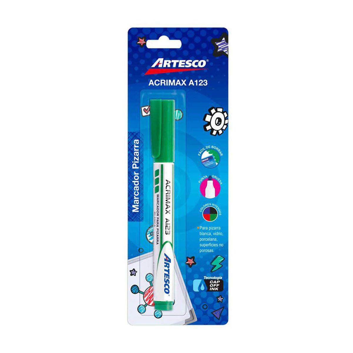 ARTESCO - Plumón Para Pizarra Artesco Acrimax A123 Color Verde