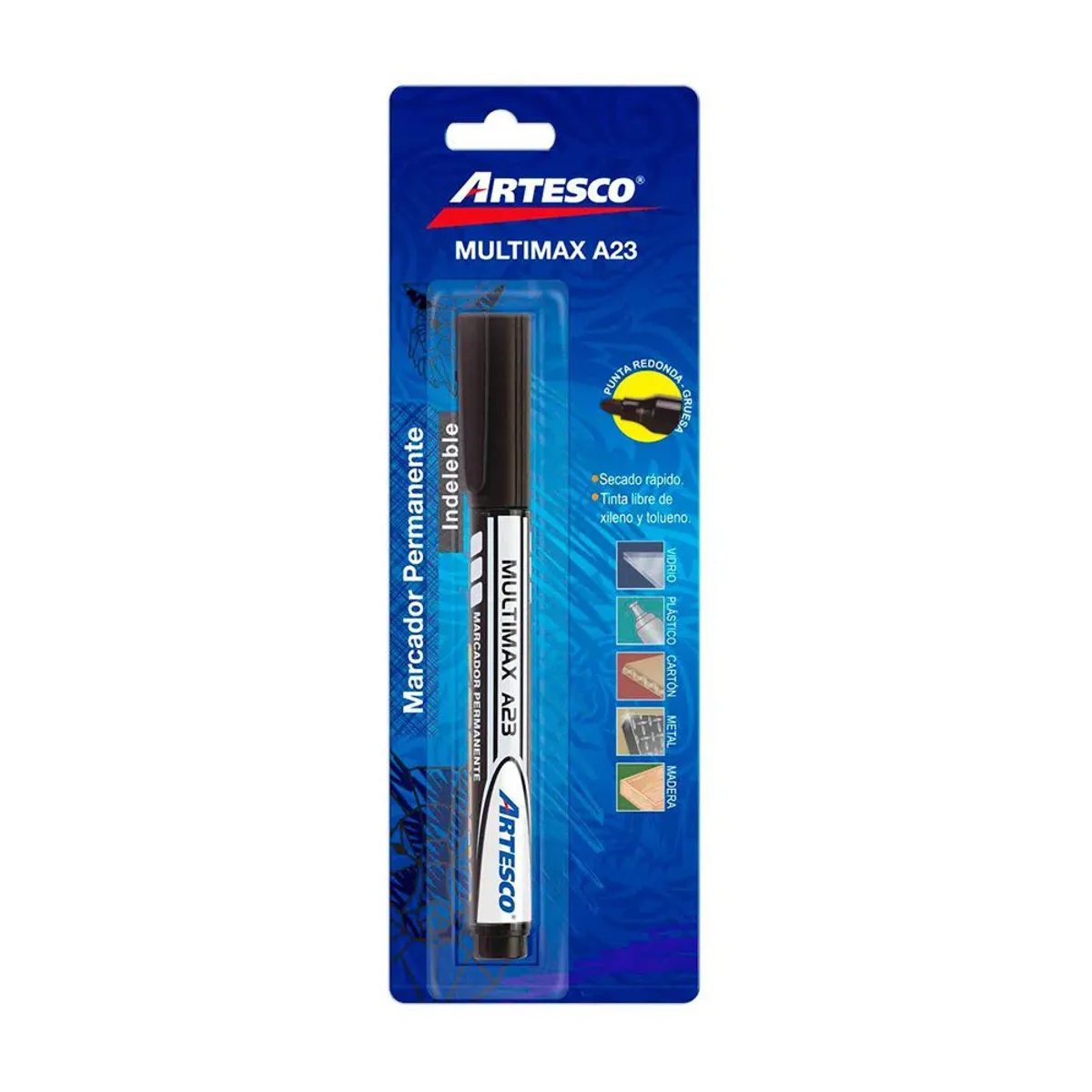 ARTESCO - Plumón Indeleble Artesco Multimax A123 Color Negro