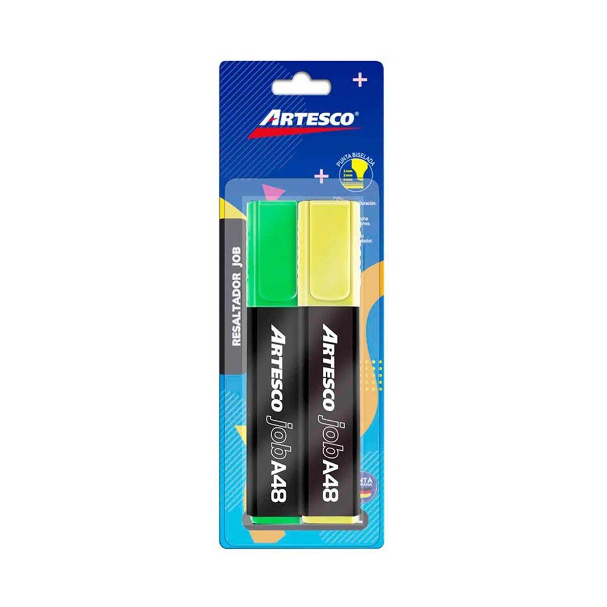 ARTESCO - Resaltadores Artesco Job A48 Amarillo Y Verde Empaque 2 Und