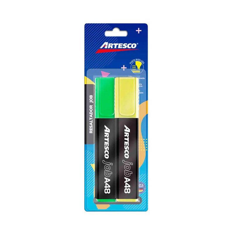  - Resaltador Job X2Un Amarillo Verde