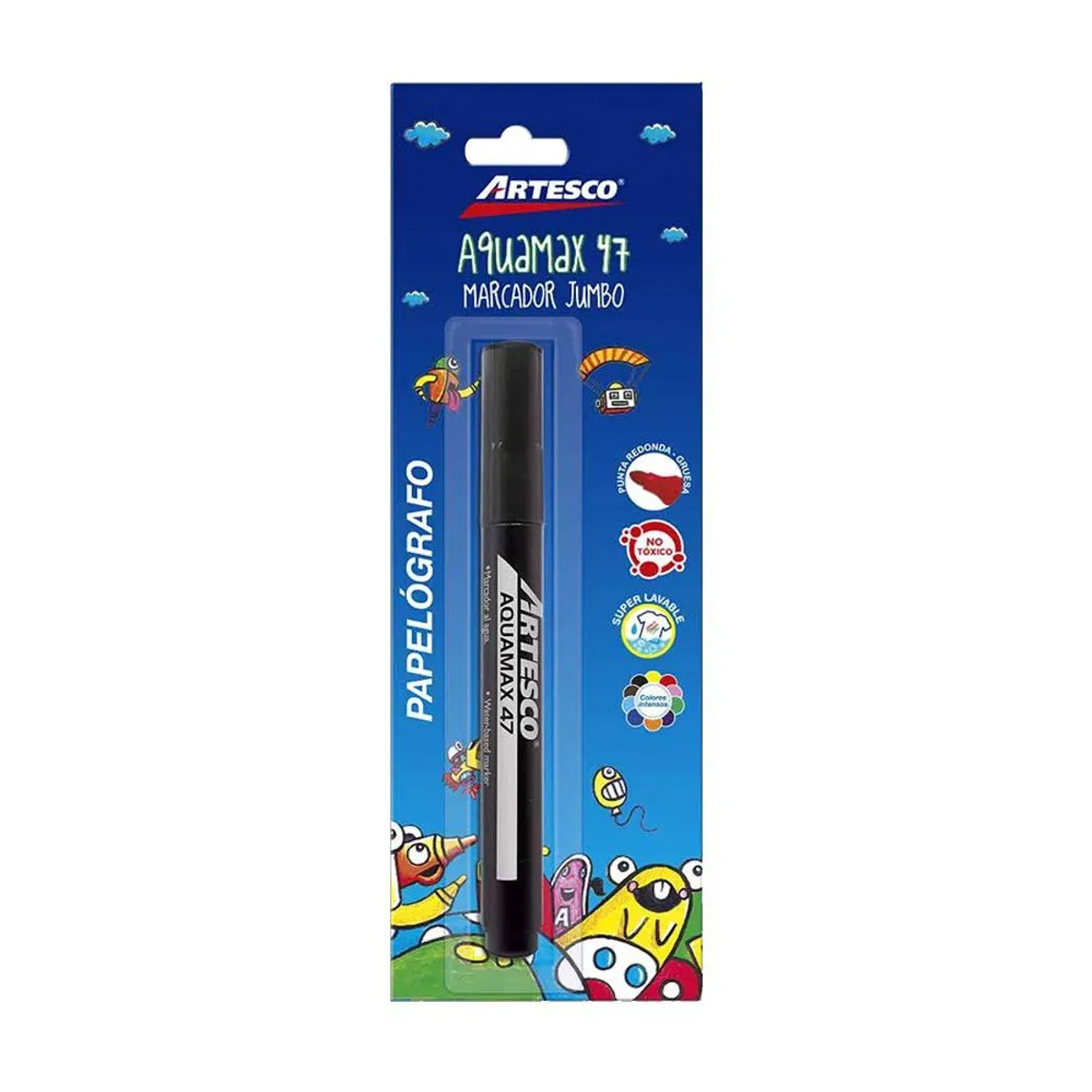 ARTESCO - Plumón Artesco Grueso Aquamax 47 Color Negro