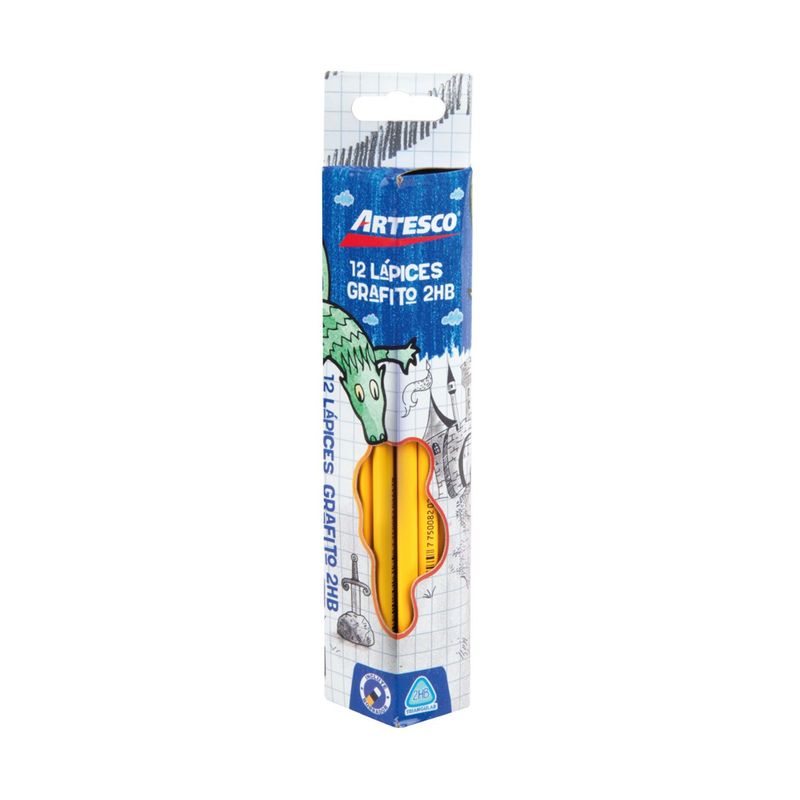 ARTESCO - Lápiz Triangular Amarillo 2Hb X 12