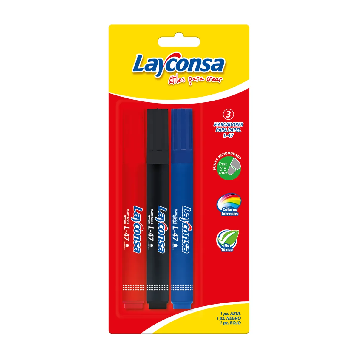 LAYCONSA - Marcador para Papel Layconsa L47 Azul 3 Und