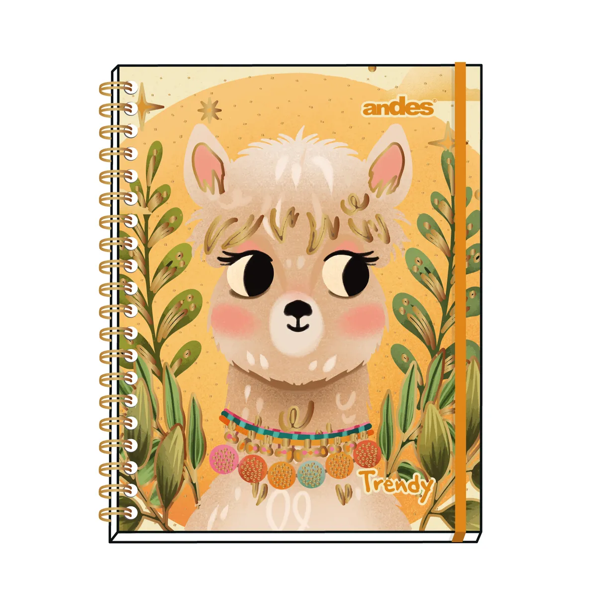ANDES - Cuaderno Espiral Andes Cuadriculado Tapa Dura Trendy A4 160 Hojas
