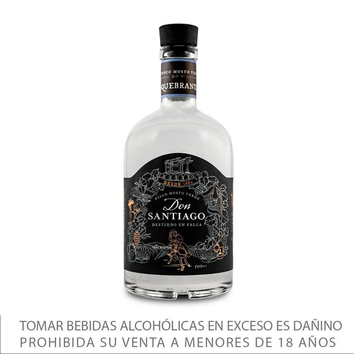 SANTIAGO QUEIROLO - Pisco Mosto Verde Quebranta Santiago Queirolo Don Santiago Botella 500 mL