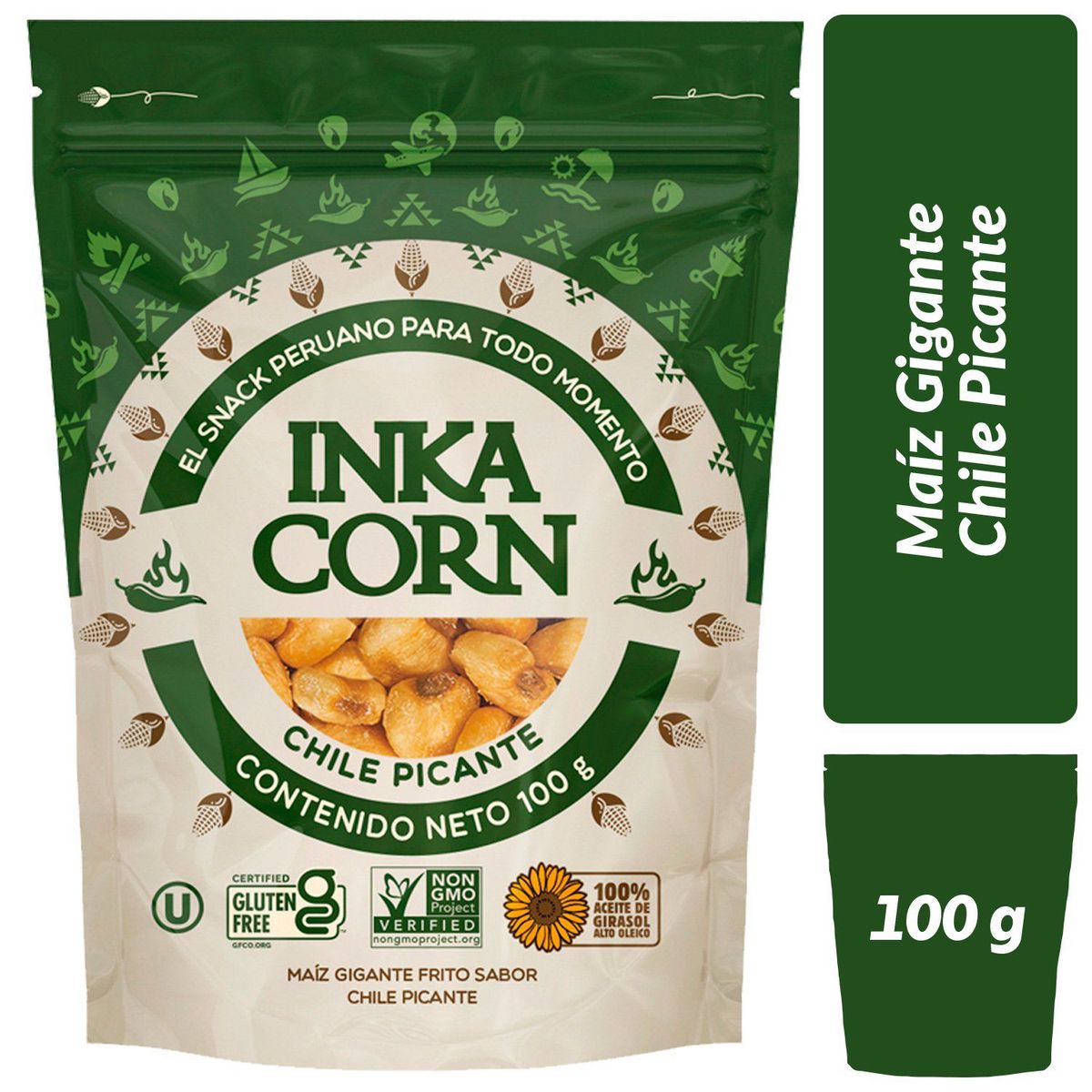 INKA CORN - Maíz Gigante Inka Corn Chile Picante Bolsa 100 g
