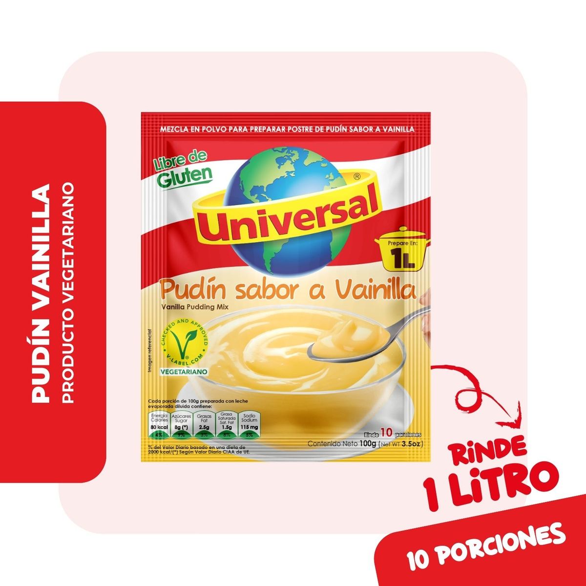UNIVERSAL - Pudín Universal Sabor a Vainilla Bolsa 100 g