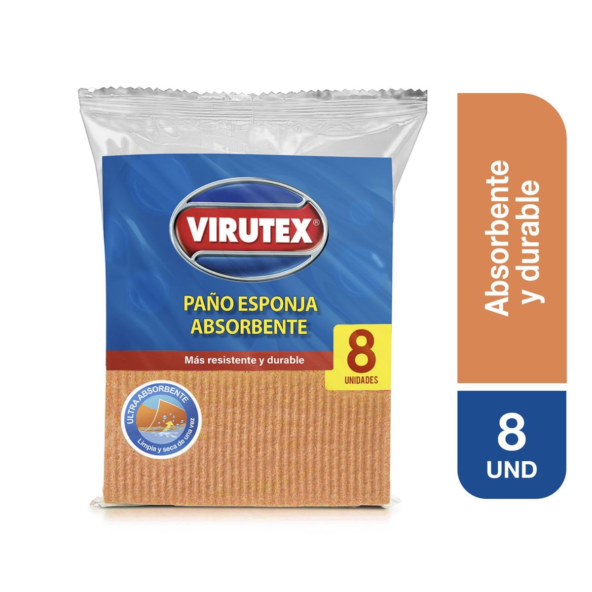 VIRUTEX - Paño Esponja Virutex Absorbente Empaque 8 Und