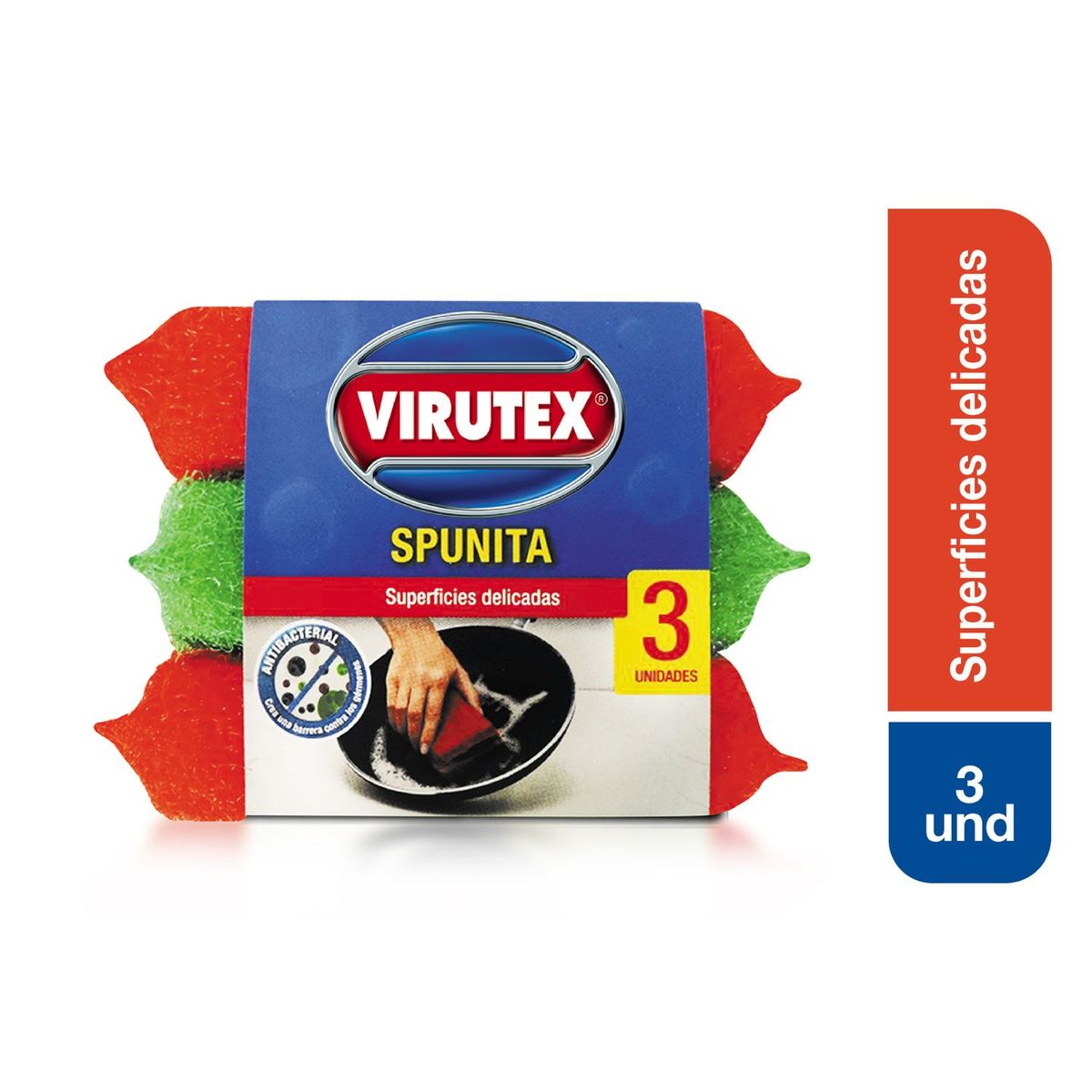 VIRUTEX - Esponja Spunita Virutex Clásica Empaque 3 Und