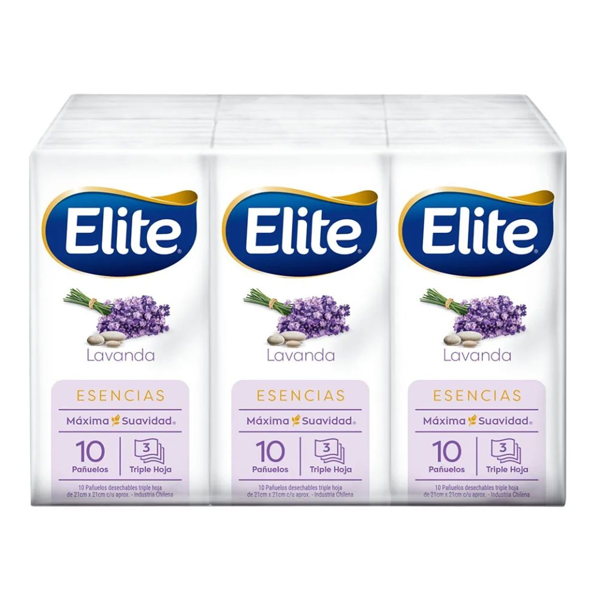 ELITE - Pañuelos Desechables Elite Triple Hoja Lavanda Pack 6 Und