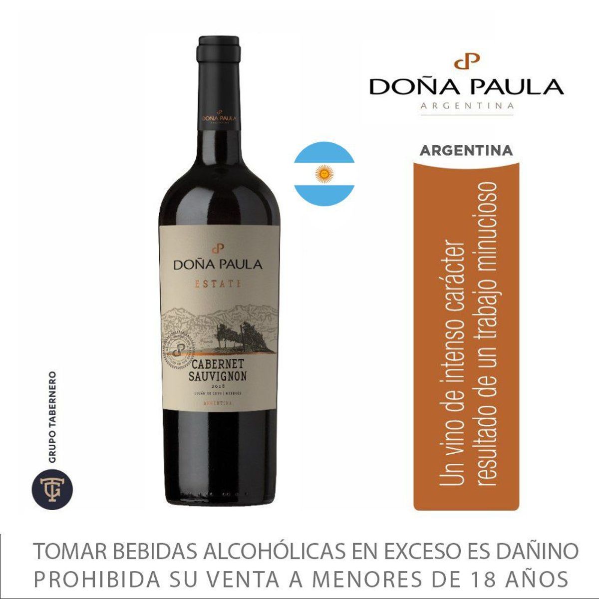 DOÑA PAULA - Vino Tinto Doña Paula Estate Cabernet Sauvignon Botella 750 mL