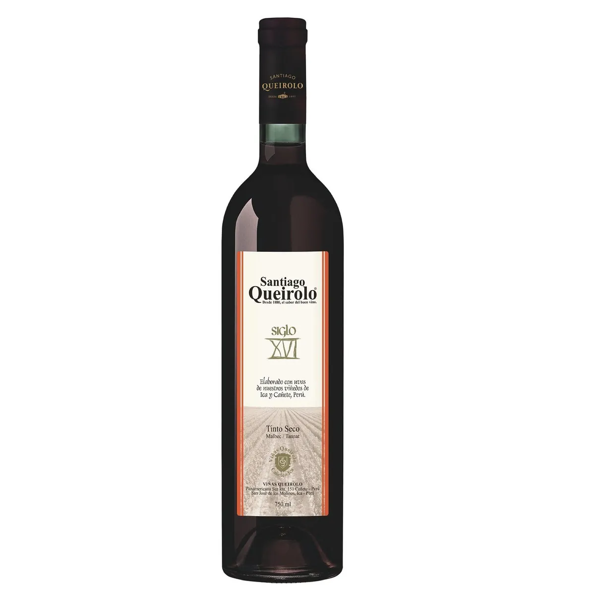 SANTIAGO QUEIROLO - Vino Tinto Santiago Queirolo Siglo XVI Seco Botella 750 mL