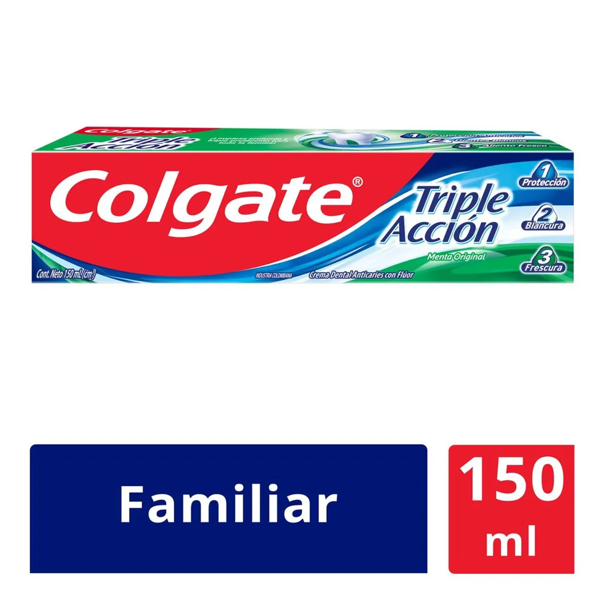 COLGATE - Crema Dental Colgate Triple Acción Familiar Menta Caja 150 mL