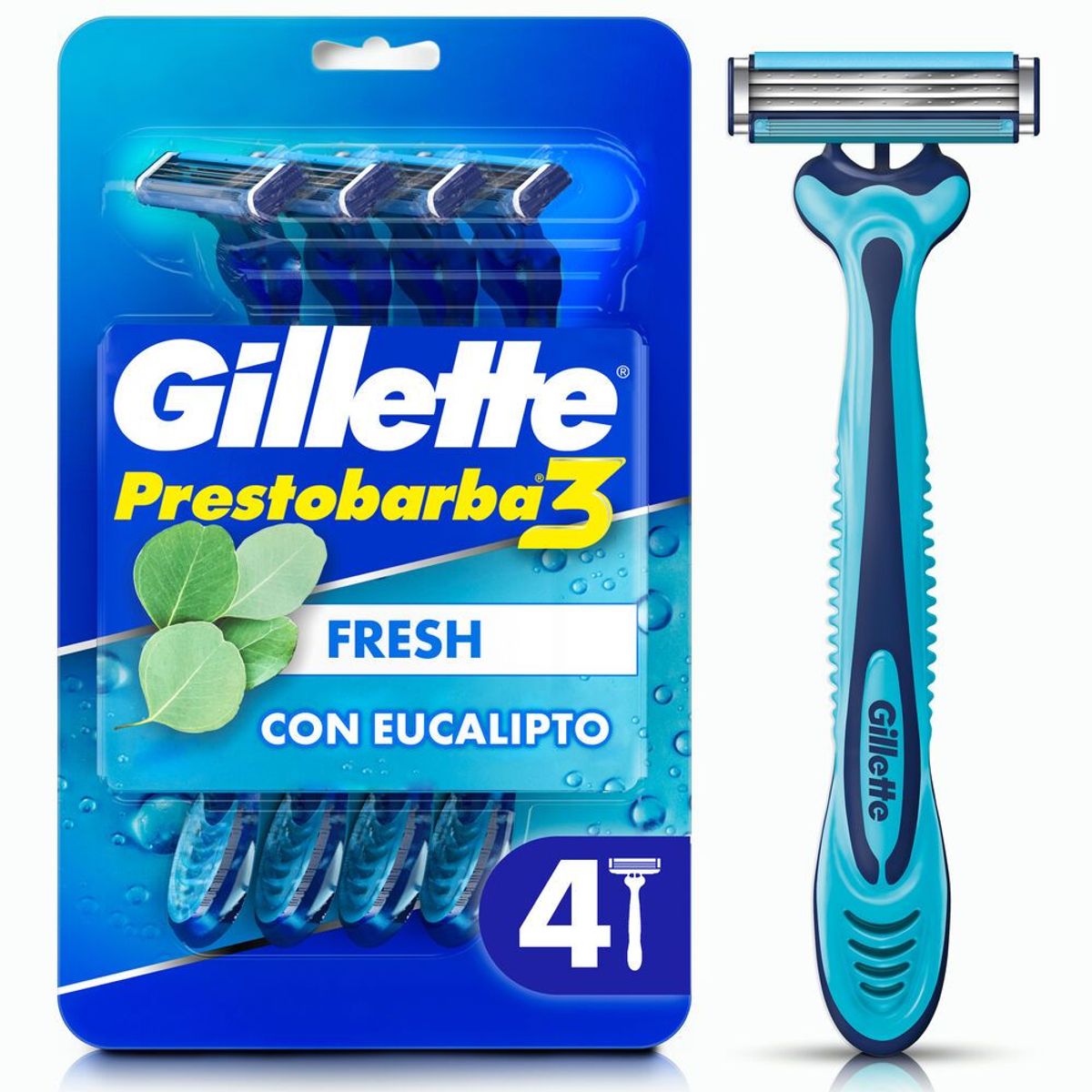 GILLETTE - Máquina de Afeitar Gillette Prestobarba3 Ice Empaque 4 Und