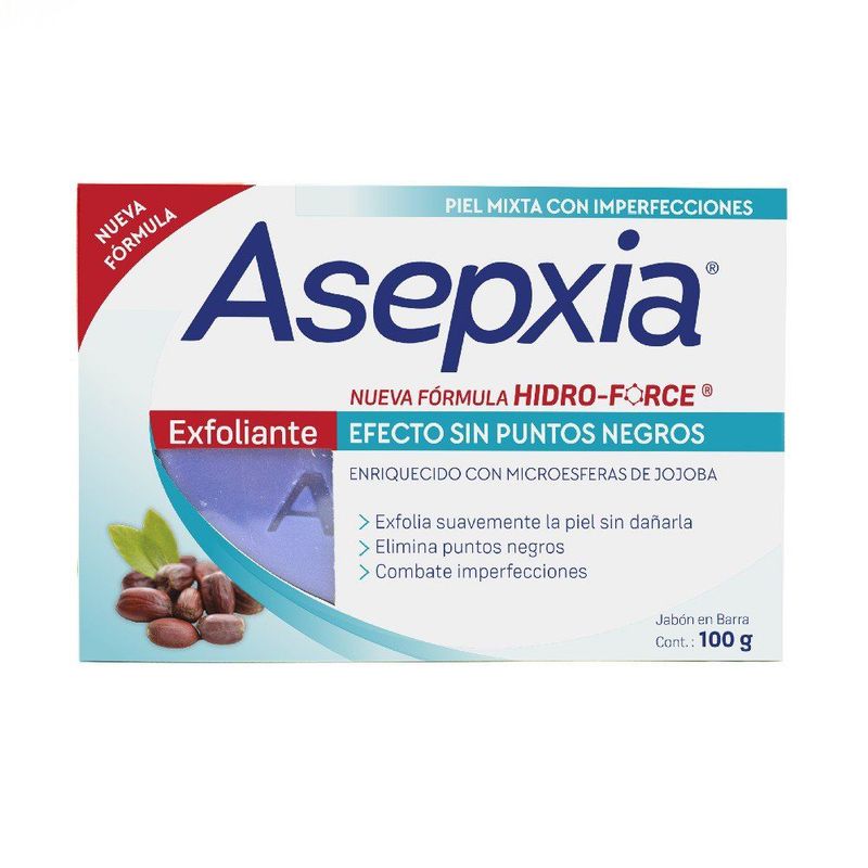 ASEPXIA - Jabón Asepxia Barra Ecfoliante Empaque 100 g