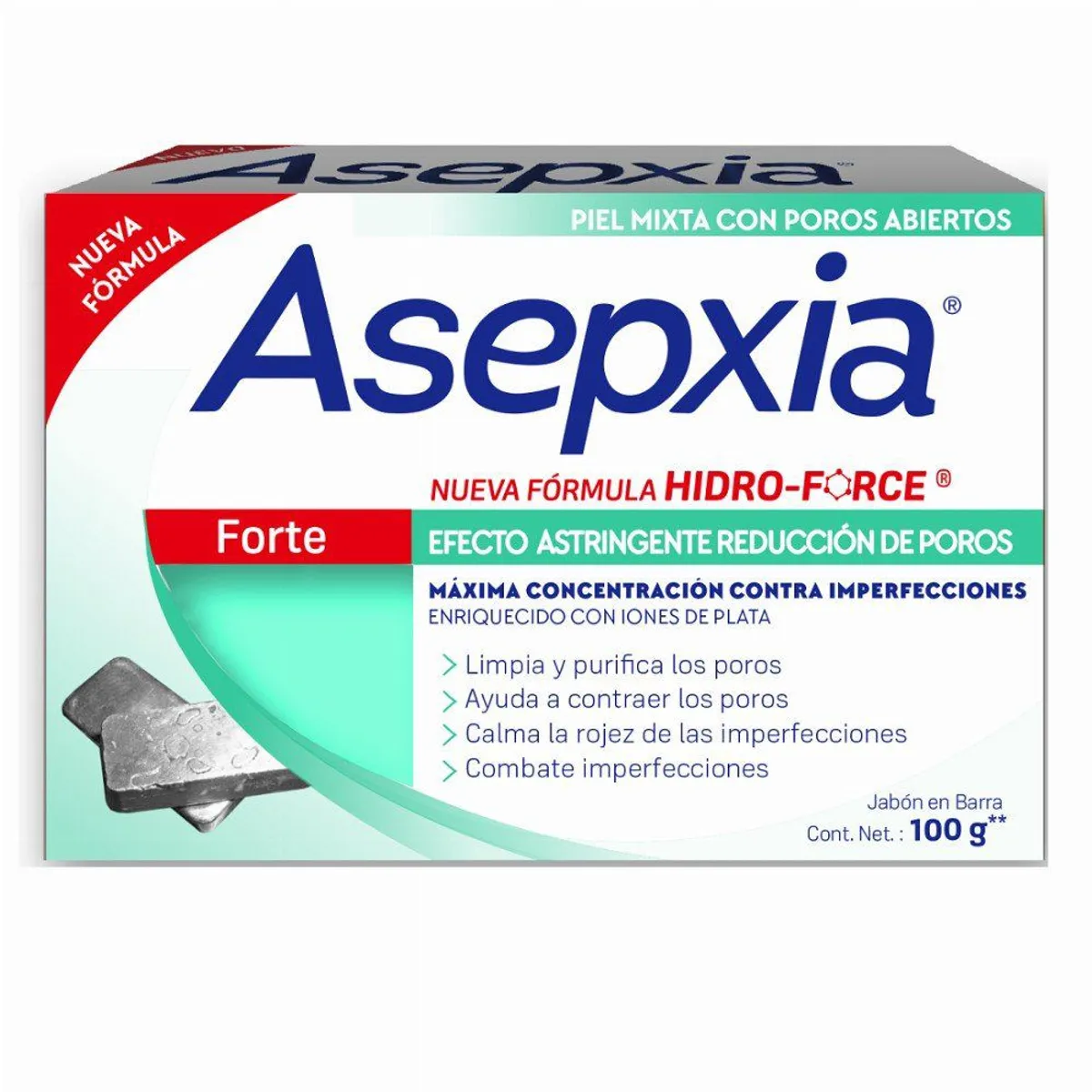 ASEPXIA - Jabón en Barra Asepxia Forte Caja 100 g