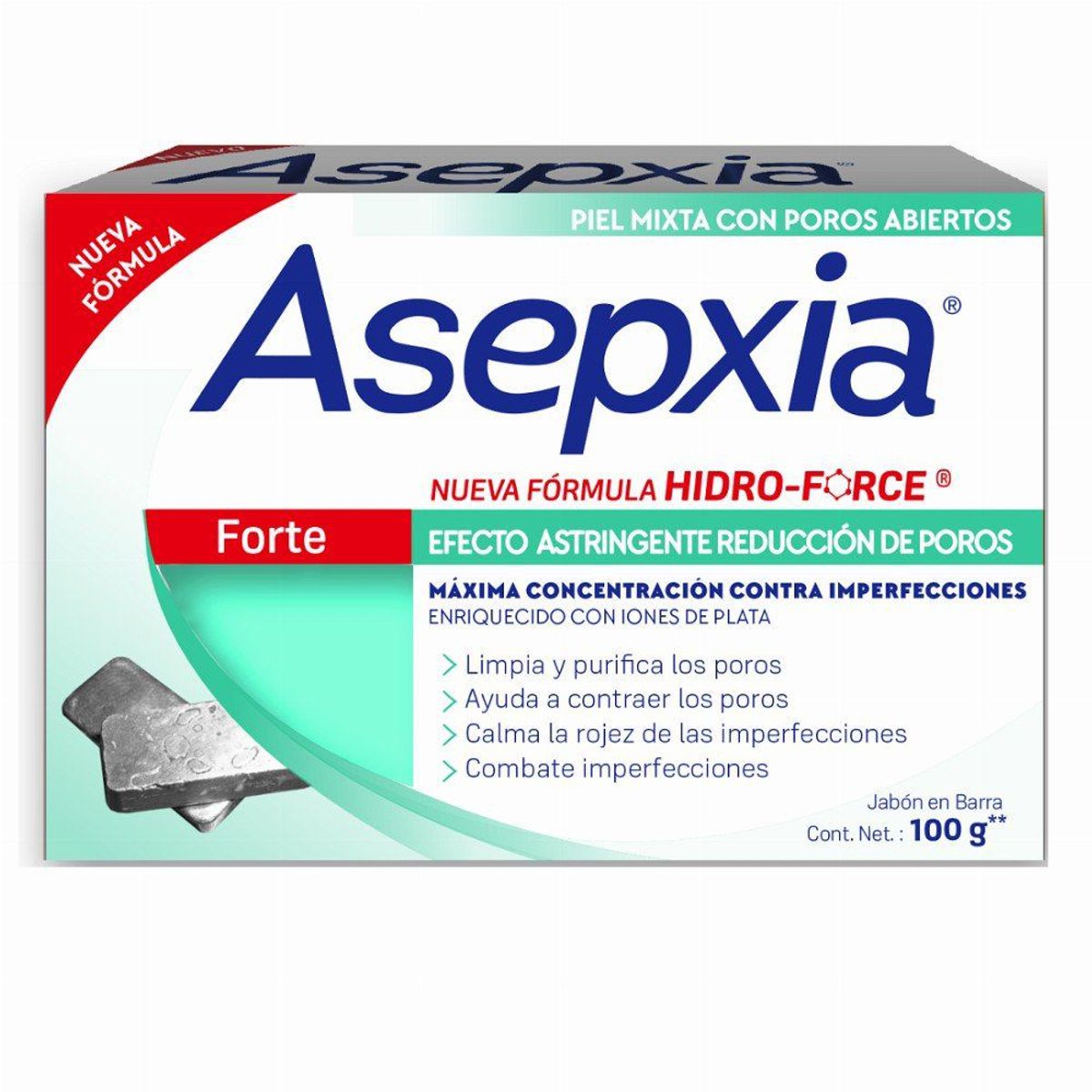 ASEPXIA - Jabón en Barra Asepxia Forte Caja 100 g