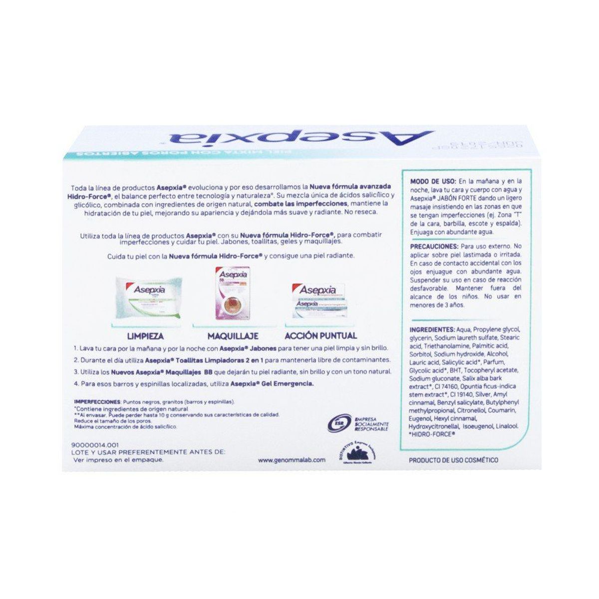 ASEPXIA - Jabón en Barra Asepxia Forte Caja 100 g