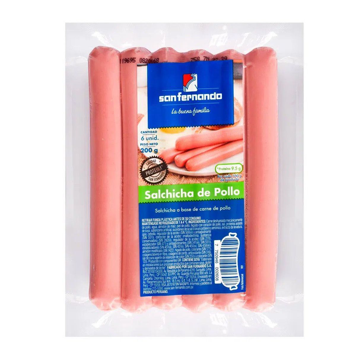 SAN FERNANDO - Salchicha de Pollo San Fernando Empaque 500 g