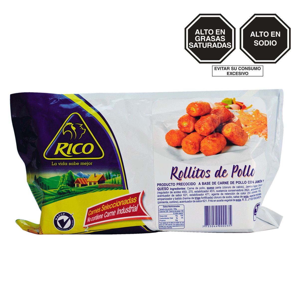 RICO - Rollitos De Pollo Relleno Con JamÃ³n y Queso Congelados