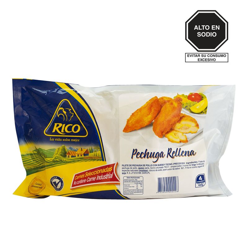 RICO - Pechuga de Pollo Rellena Rico Empaque 420 g