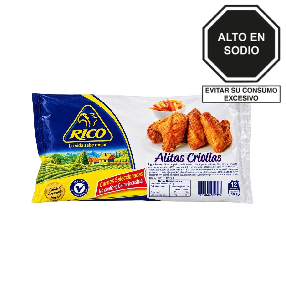 RICO - Alitas de Pollo Criollas Rico Empaque 425 g
