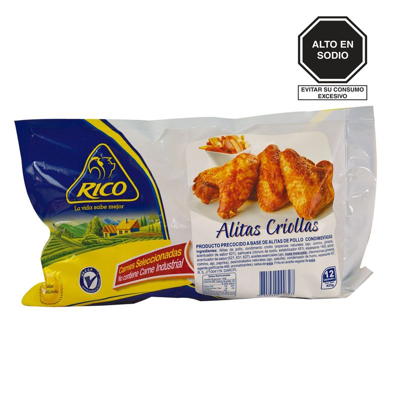RICO - Alitas de Pollo Criollas Rico Empaque 425 g