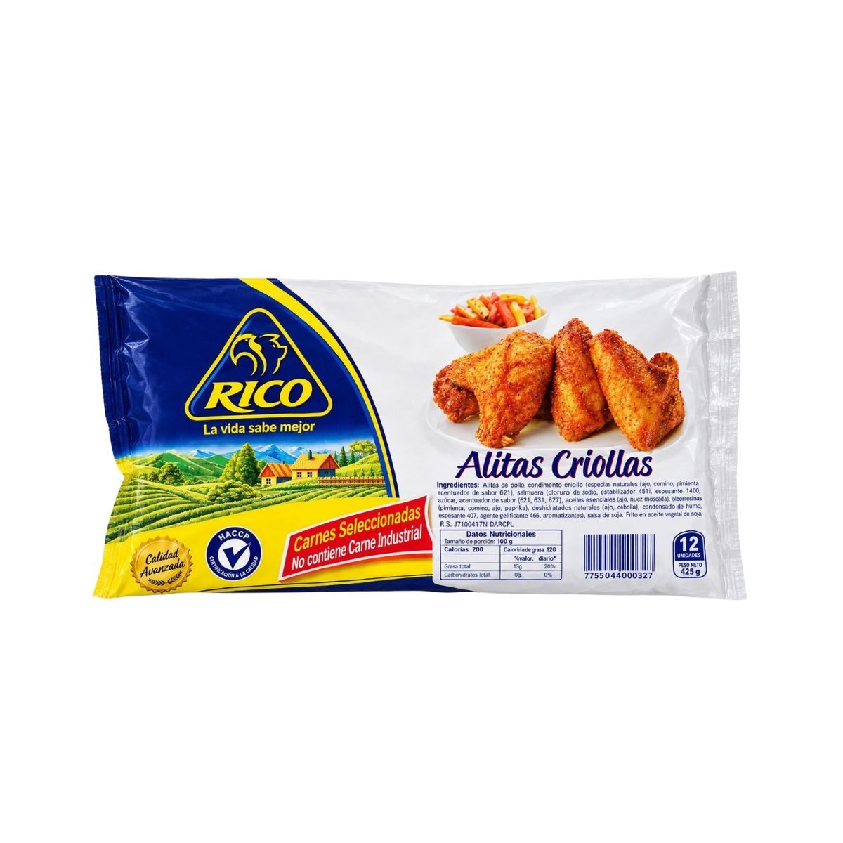 RICO - Alitas de Pollo Criollas Rico Empaque 425 g