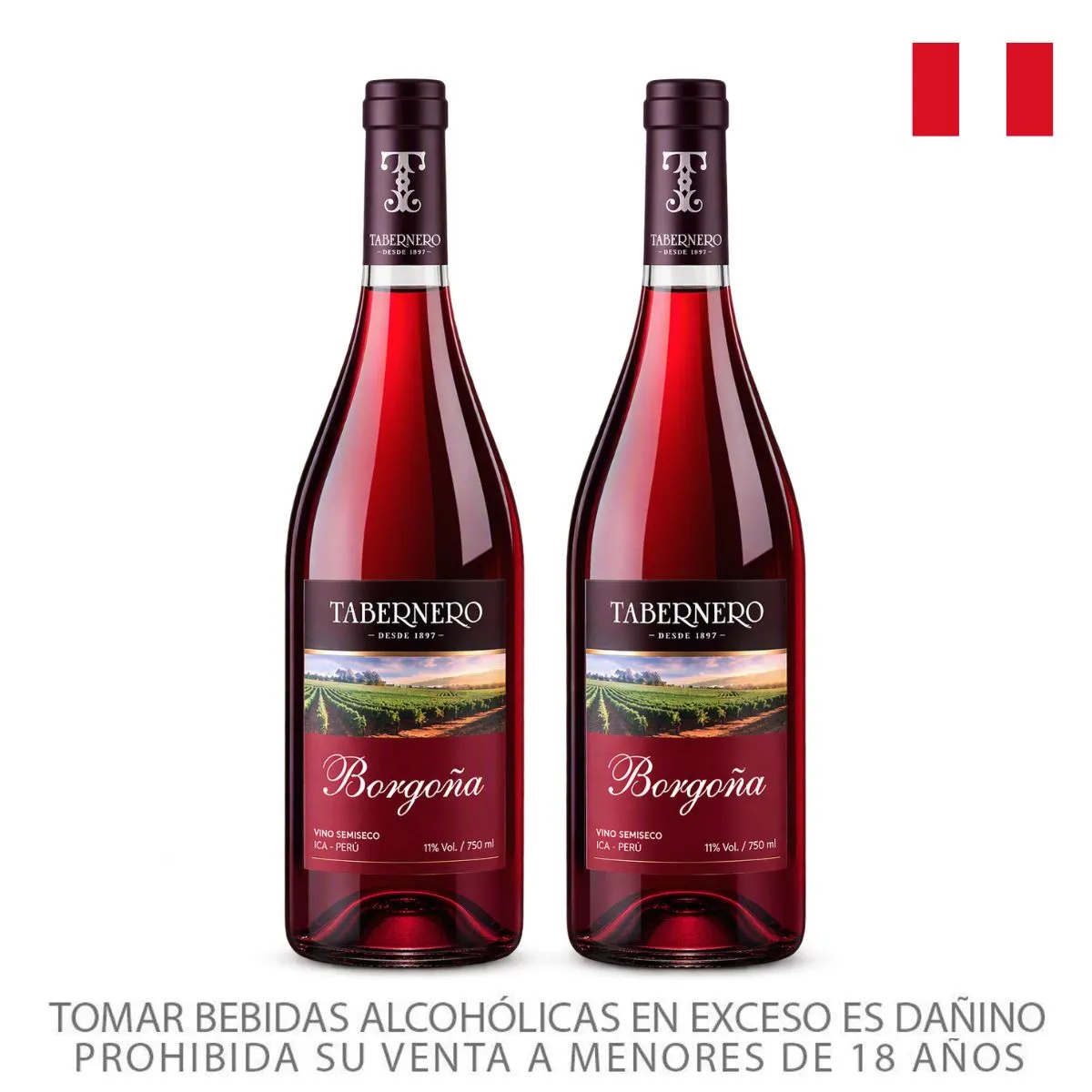 TABERNERO - Vino Borgoña Tabernero Pack 2 Botellas 750 mL