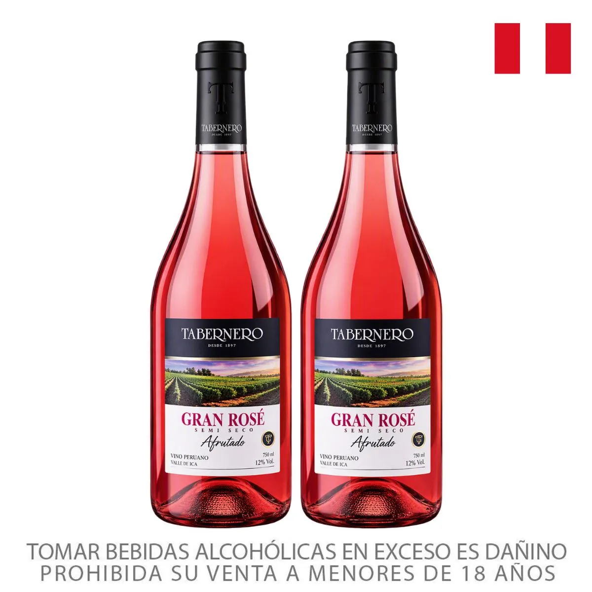 TABERNERO - Vino Rose Tabernero Pack 2 Botellas 750 mL