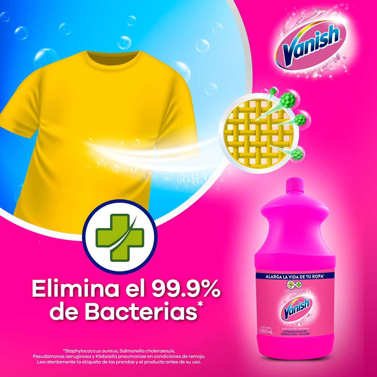 VANISH - Quitamanchas Líquido Vanish Ropa Color Botella 3.785 L
