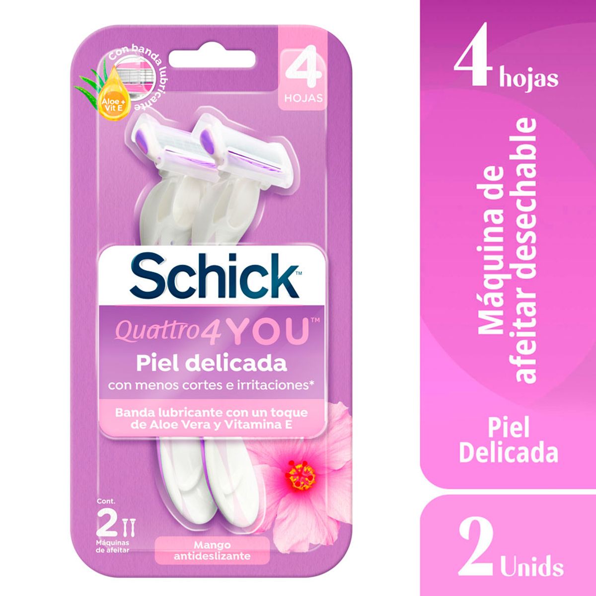 SCHICK - Máquina de Afeitar Schick Quattro Woman Empaque 2 Und