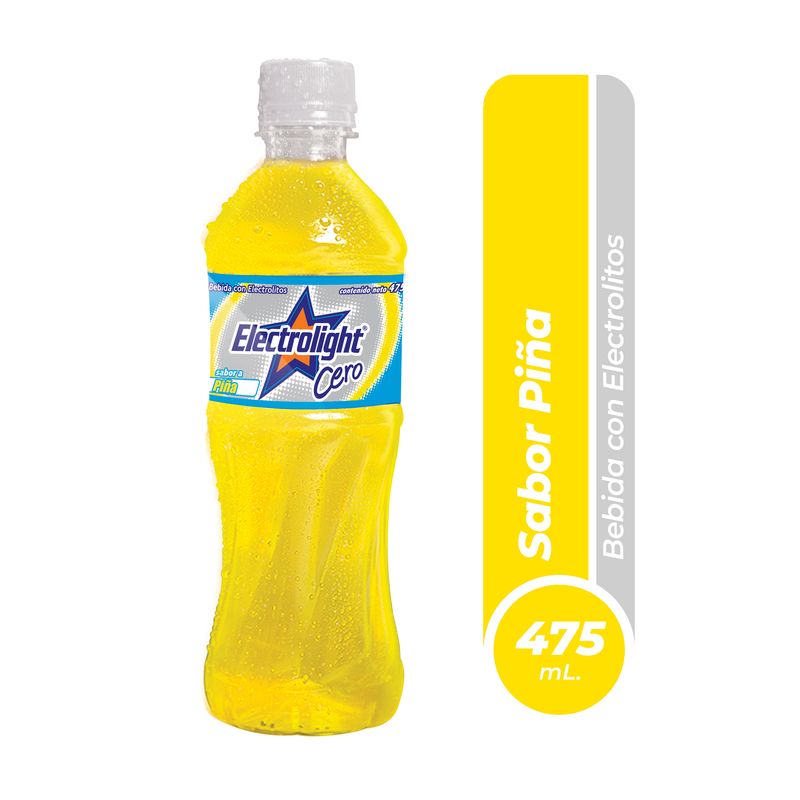 ELECTROLIGHT - Bebida Rehidratante Electrolight Cero Piña Botella 475 mL