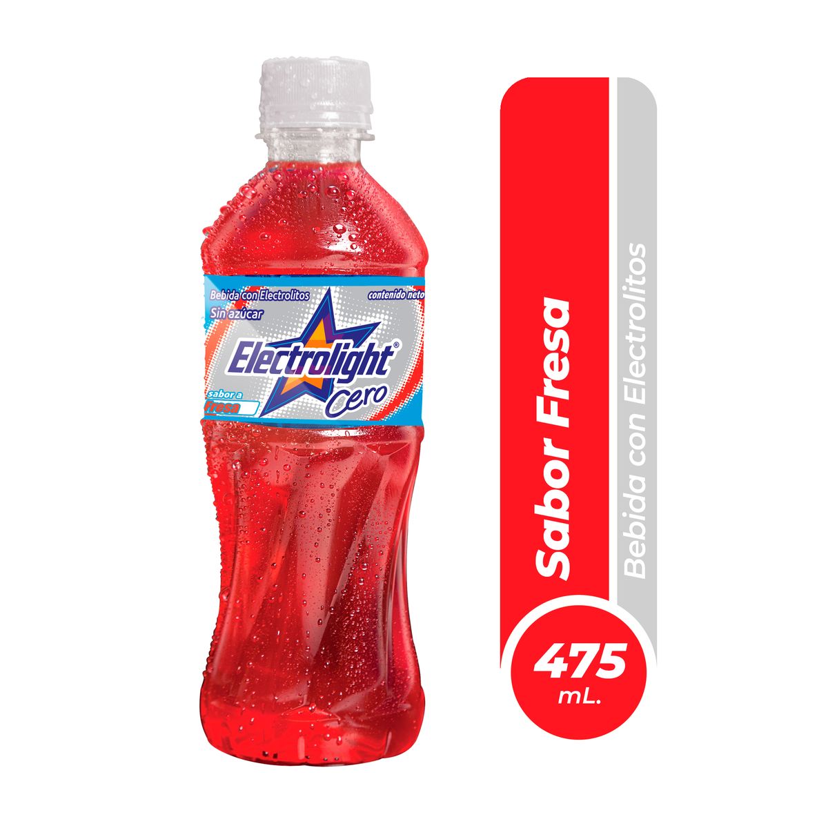 ELECTROLIGHT - Bebida Rehidratante Electrolight Cero Fresa Botella 475 mL