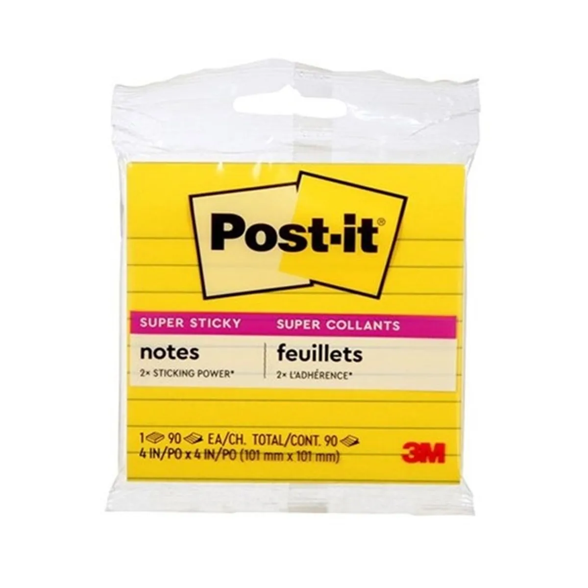  - Post-it Super Sticky 4 x 4" Color Surtido 90 Hojas