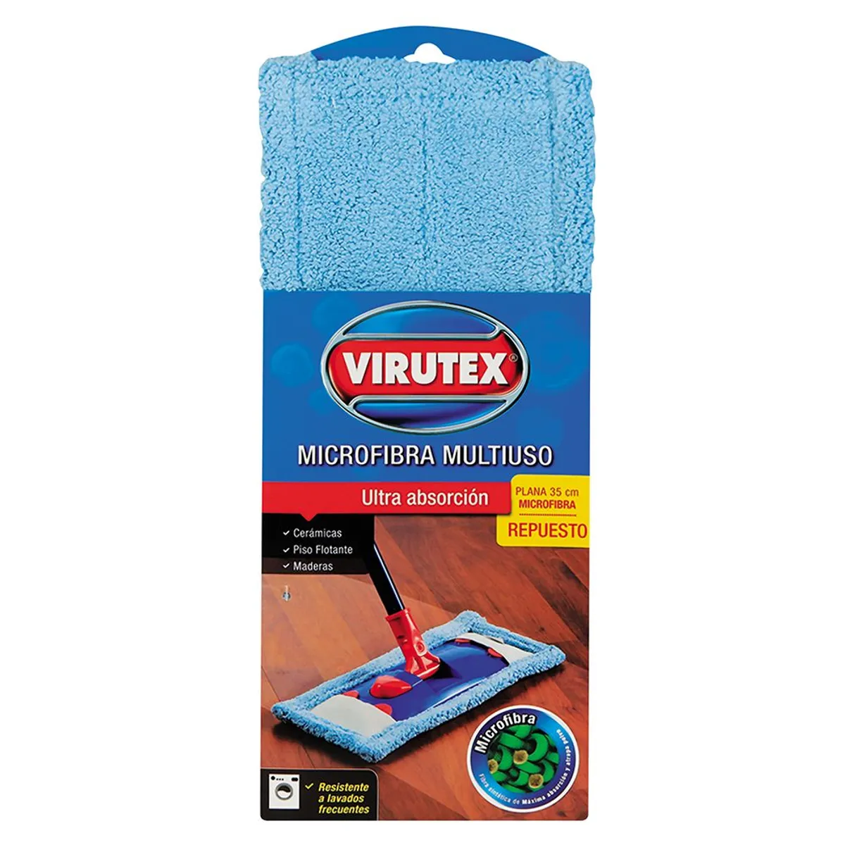 VIRUTEX - Repuesto Mopa Microfibra Multiusos Virutex
