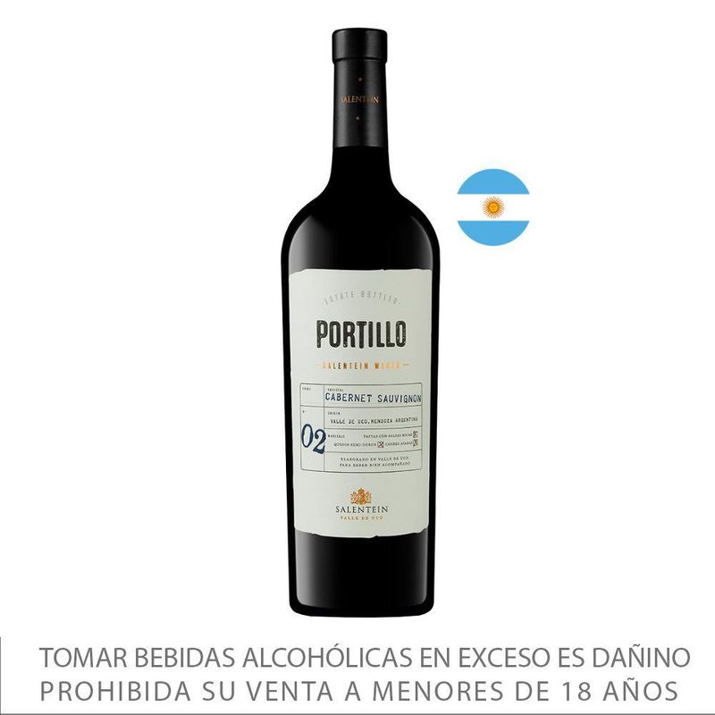 SALENTEIN - Vino Tinto Salentein Finca El Portillo Cabernet Sauvignon Botella 750 mL